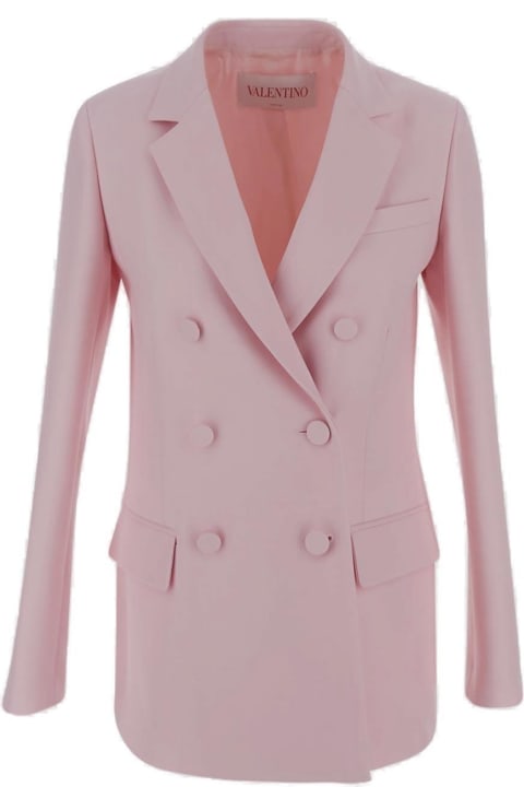 Coats & Jackets for Women Valentino Double-breasted Straight Hem Blazer