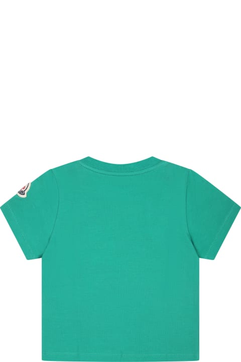 T-Shirts & Polo Shirts for Baby Boys Moncler Green T-shirt For Baby Boy With Logo