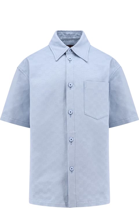 آخر صيحات الموضة من القسم الرجالي Gucci Gg Jacquard Oversize Cotton Shirt