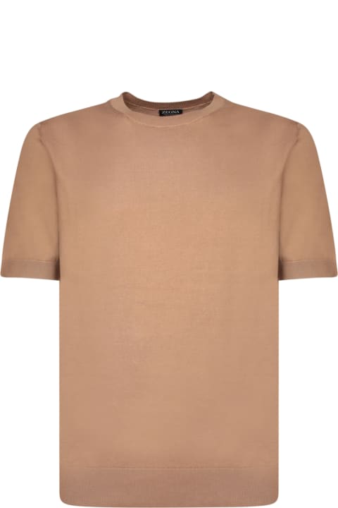 Zegna for Men Zegna Zegna Premium Cotton T-shirt In Camel