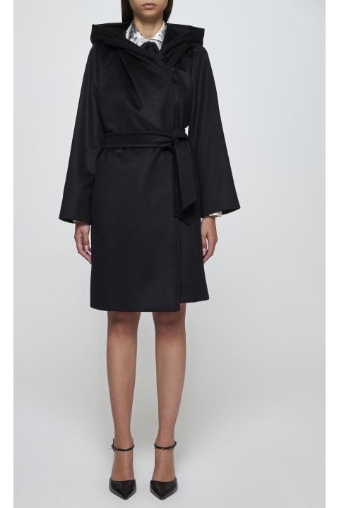 Max Mara Studio Coats & Jackets for Women Max Mara Studio Newmang Hooded Wool Coat Max Mara Studio