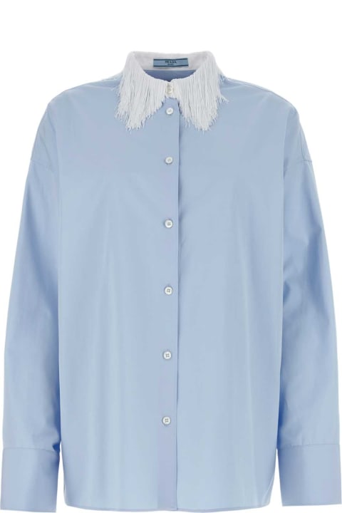 Prada Topwear for Women Prada Light Blue Poplin Shirt