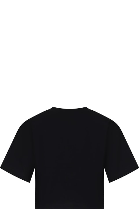 Stella McCartney Kids T-Shirts & Polo Shirts for Girls Stella McCartney Kids Black T-shirt For Girl With Logo