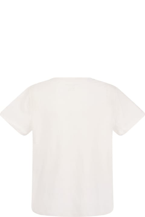 ウィメンズ Majestic Filaturesのトップス Majestic Filatures Crew-neck T-shirt In Linen And Short Sleeve