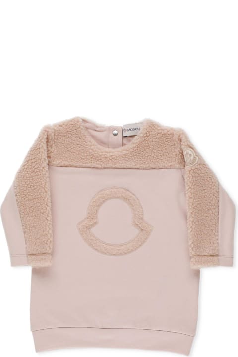 Dresses for Baby Girls Moncler Faux-shearling Panelled Sweatshirt Dress