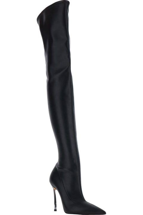 Casadei Boots for Women Casadei 'superblade' Black Over-the-knee Boots With Stiletto Heels In Leather Woman