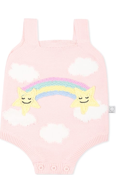 Bodysuits & Sets for Baby Boys Stella McCartney Kids Pink Bodysuit For Baby Girl With Rainbow