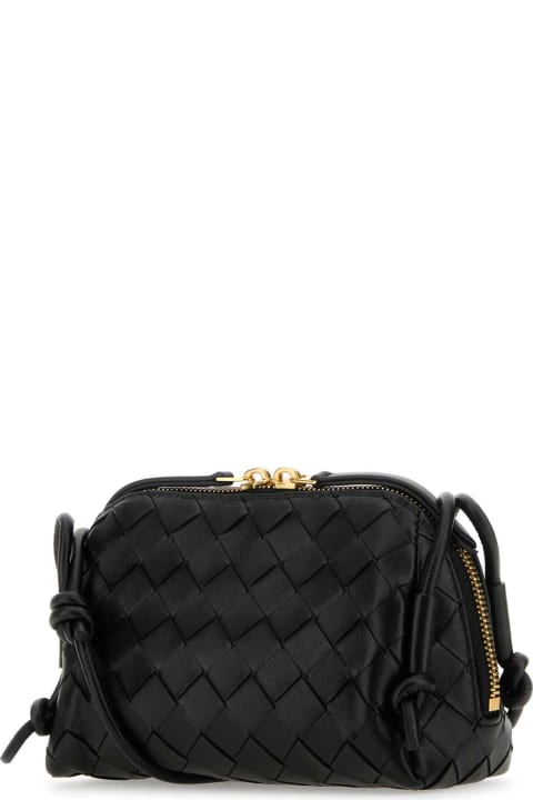Bottega Veneta Shoulder Bags for Women Bottega Veneta Black Leather Concert Crossbody Bag
