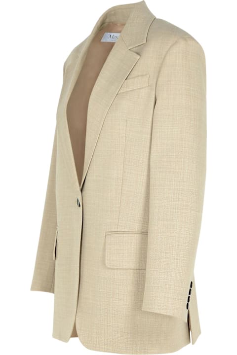 Coats & Jackets for Women Max Mara 'rosi' Beige Virgin Wool Blazer