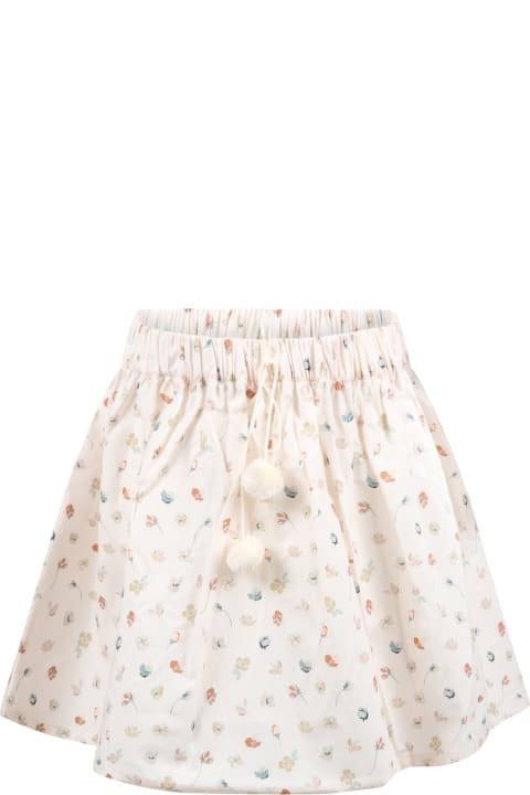 Pink Skirt For Girl With Flowers