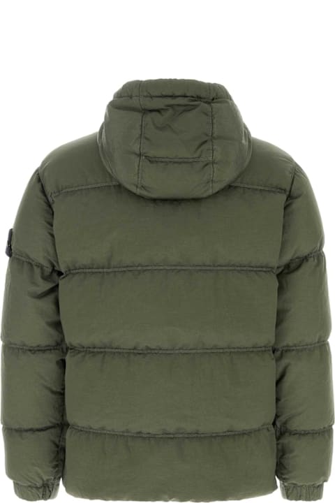 Stone Island لـ Men Stone Island Army Green Nylon Down Jacket