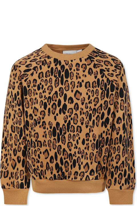 Homeware Mini Rodini Beige Sweatshirt For Kids With Spotted Print