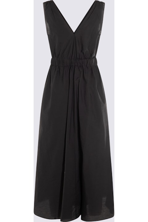 Brunello Cucinelli for Kids Brunello Cucinelli Dark Blue Cotton Midi Dress