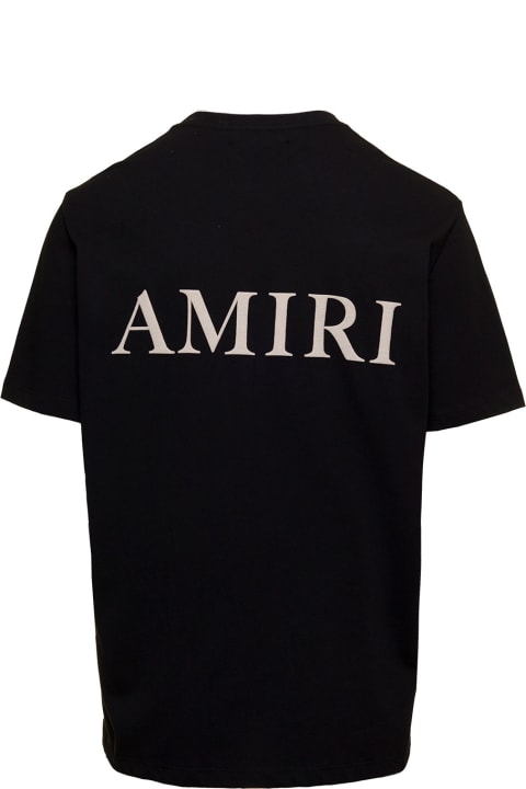 'puff' Black T-shirt With Logo In Cotton Man Amiri
