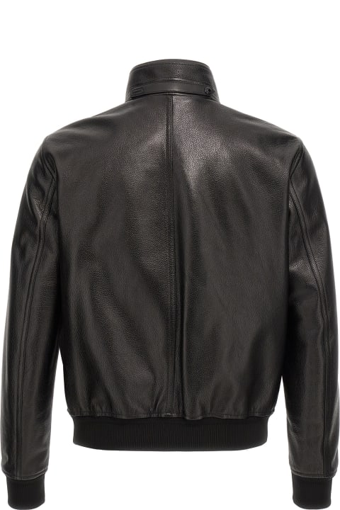 Coats & Jackets for Men Tom Ford Grainy Leather Bomber Jacket