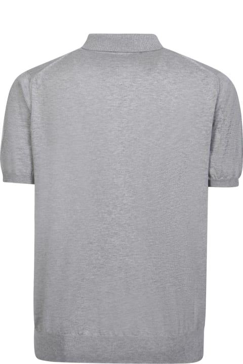 Topwear for Men Kiton Zip-up Grey Polo Shirt
