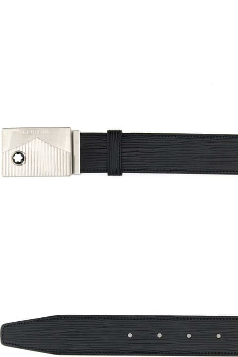 Montblanc Belts for Men Montblanc Black Leather Reversible Belt