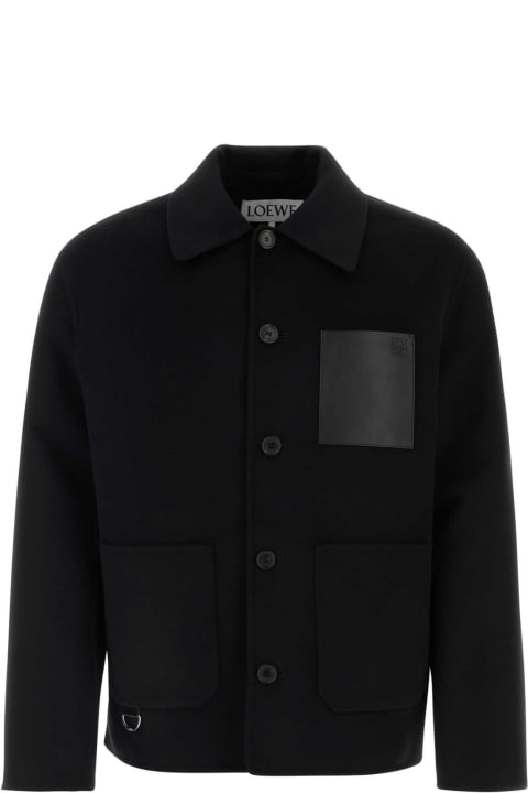 Clothing Sale for Men Loewe Black Wool Blend Jacket