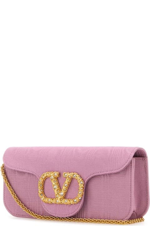 Bags for Women Valentino Garavani Pink Fabric Locã² Clutch