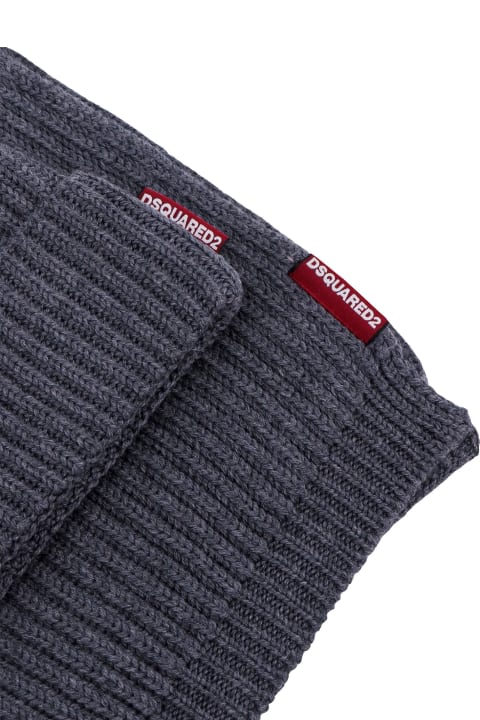 Dsquared2 Accessories for Men Dsquared2 Woven Ribbed Beanie & Scarf Set