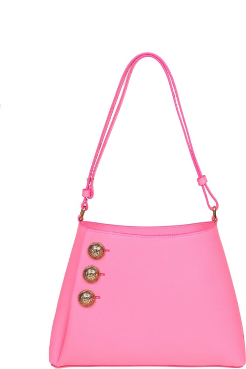 Bags for Women Balmain Balmain Emblem Shoulder Bag In Pink Leather