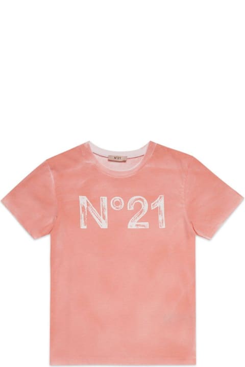 N.21のボーイズ N.21 Logo Printed Crewneck T-shirt