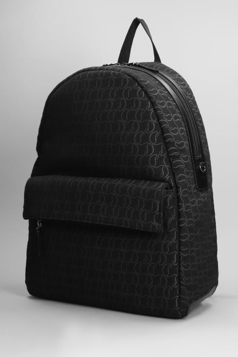 Bags for Men Christian Louboutin Zip N Flap Backpack In Black Cotton