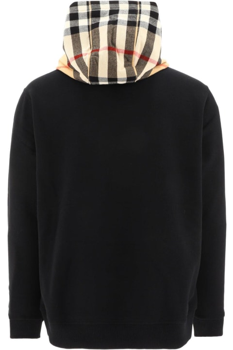 Fashion for Men Burberry Check Detailed Drawstring Hoodie