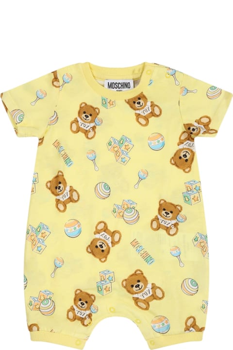 ベビーガールズ ボディスーツ＆セットアップ Moschino Yellow Set For Baby Kids With Teddy Bear