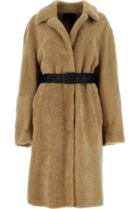 Coats & Jackets for Women Prada Beige Shearling Coat
