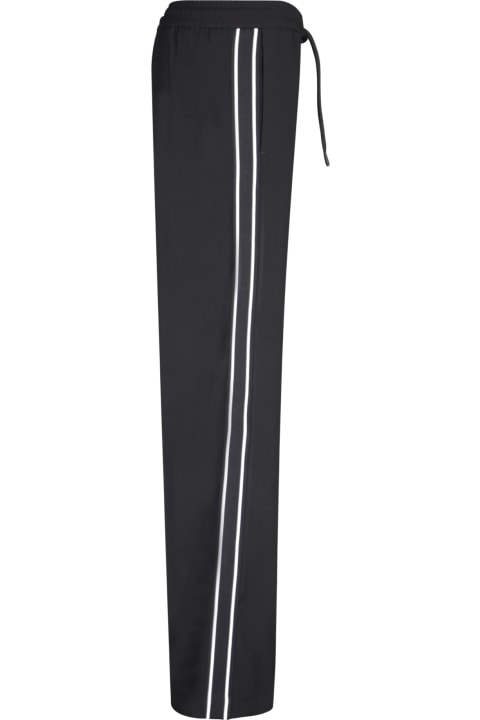 Moncler Clothing for Women Moncler Black Satin Sports Trousers