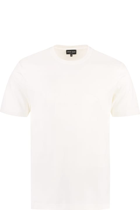 Giorgio Armani for Men Giorgio Armani Logo Embroidery Cotton T-shirt