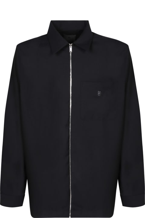 Shirts for Men Givenchy Shirt With Zip Closure And 4g Logo In Wool