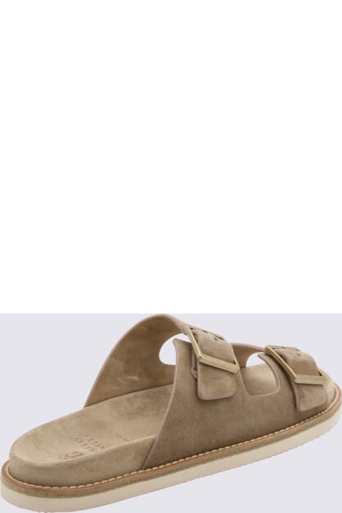 Shoes for Men Brunello Cucinelli Brown Suede Sandals