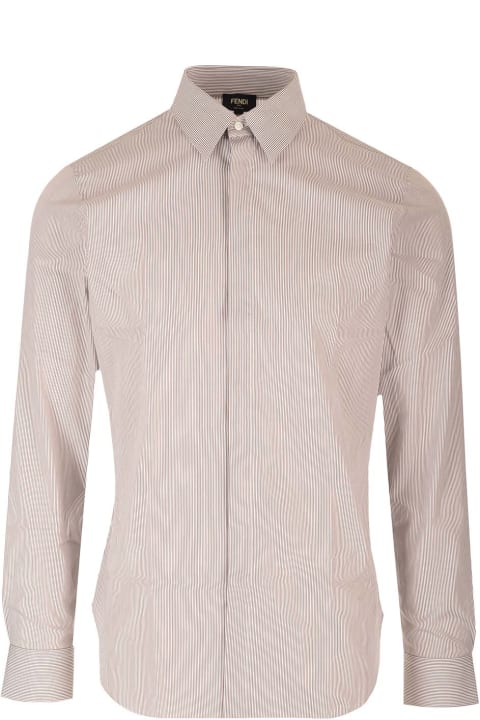 Fendi Sale for Men Fendi Striped Pattern Shirt