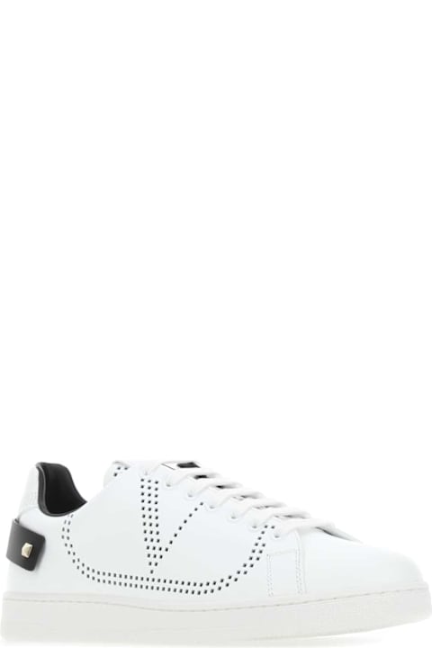 Valentino Garavani White Leather Backnet Sneakers