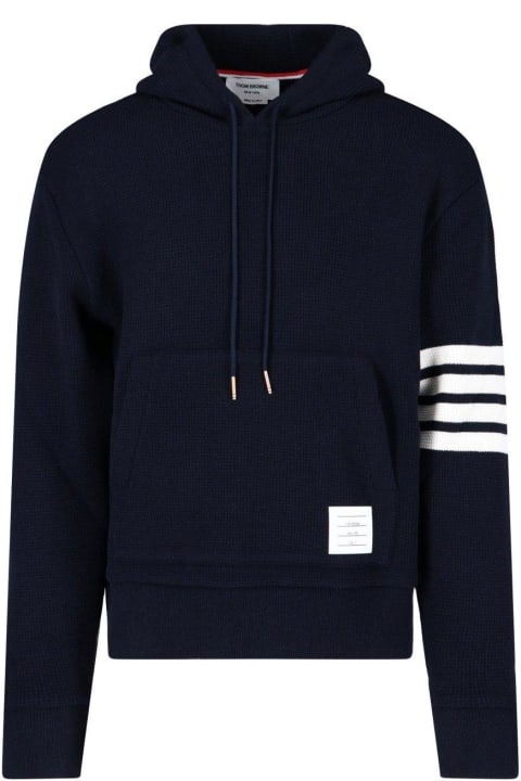 Thom Browne Fleeces & Tracksuits for Men Thom Browne Drawstring Knitted Hoodie