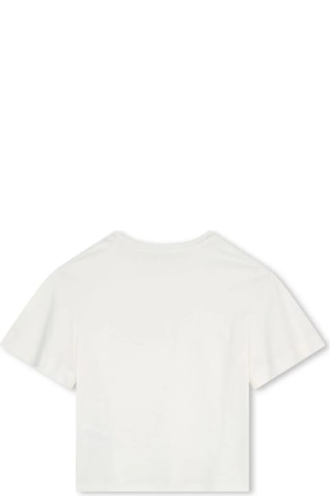 Chloé for Kids Chloé White T-shirt With Logo And Stars Print