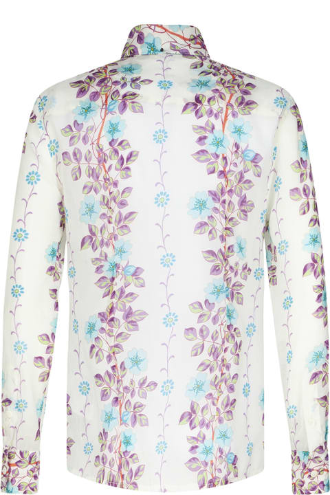 Etro for Women Etro White Shirt With Placed Floral Print