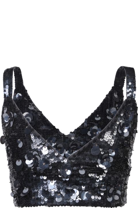 Fashion for Women Parosh Black Sequin Top