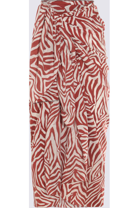 Brunello Cucinelli for Kids Brunello Cucinelli Red And White Midi Skirt