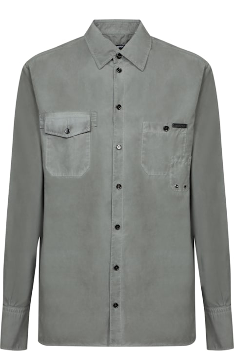 Dolce & Gabbana Shirts for Men Dolce & Gabbana Garment Dyed Grey Shirt