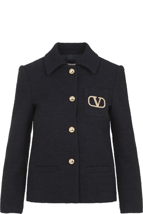 Valentino Coats & Jackets for Women Valentino V-logo Tweed Blazer