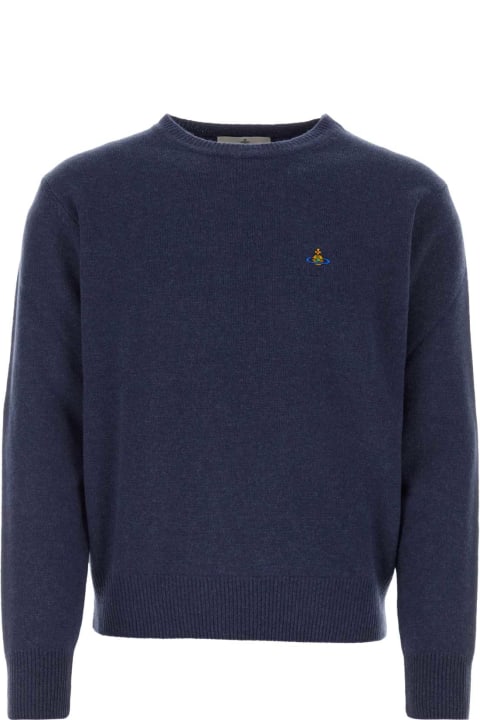 Vivienne Westwood Sweaters for Men Vivienne Westwood Blue Wool Blend Alex Sweater