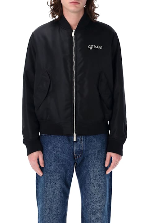 Homeware Off-White Script Varsity Jacket