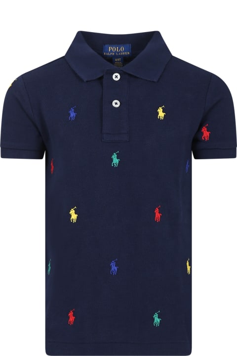 Ralph Lauren T-Shirts & Polo Shirts for Boys Ralph Lauren Blue Polo Shirt For Boy With Pony
