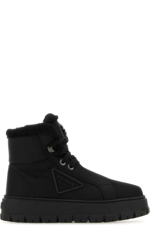 Prada for Women Prada Black Re-nylon Ankle Boots