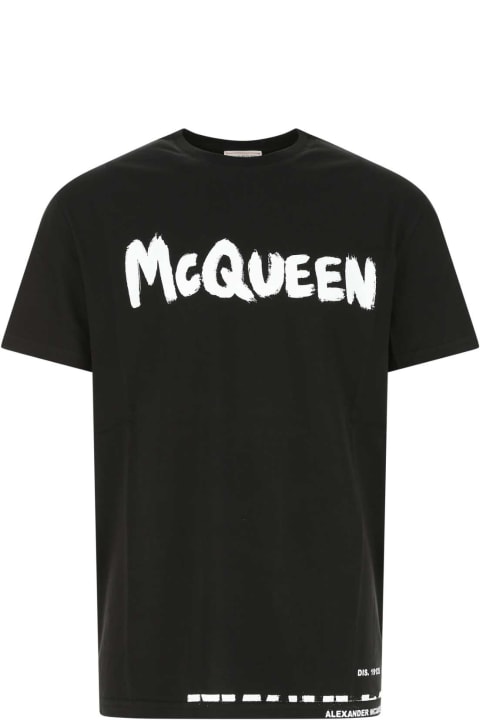 Alexander McQueen Topwear for Men Alexander McQueen Black Cotton Oversize T-shirt