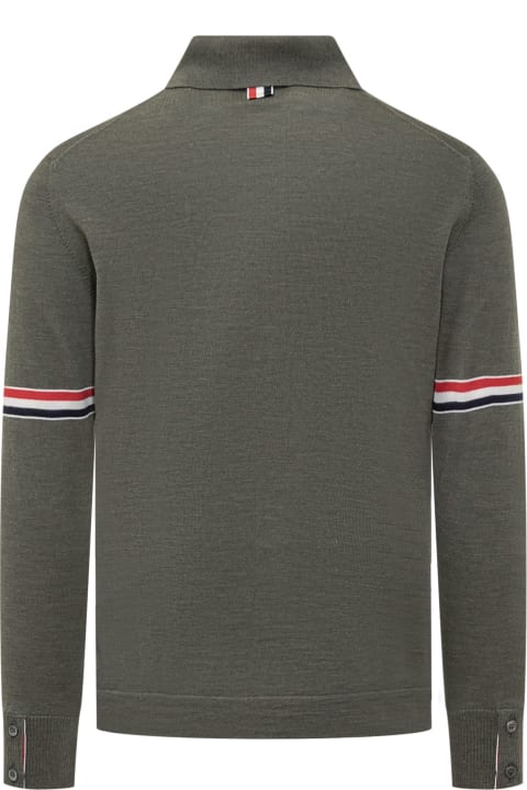ウィメンズ Thom Browneのシャツ Thom Browne Virgin Wool Striped Polo