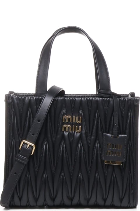 Miu Miu Sale for Women Miu Miu Nappa Leather Quilted Shopping Bag